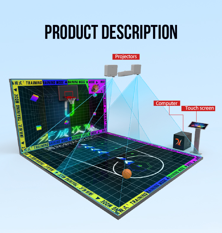Cyber Dunk Reality Indoor Interactive Basketball System product visual
