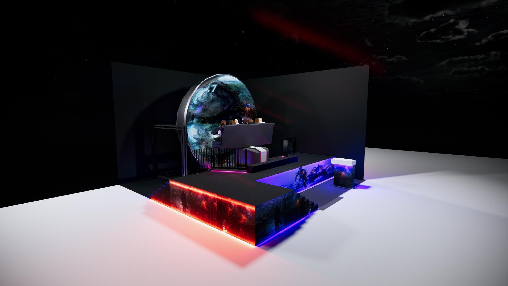 8-Seat Dome Suspended Flying Theater with panoramic visual display